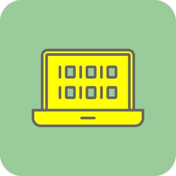 Binary Code Filled Yellow Icon vector