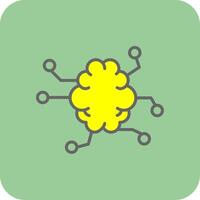 Artificial Intelligence Filled Yellow Icon vector