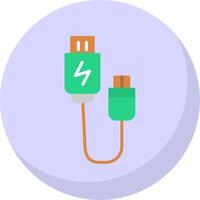 Usb Connection Flat Bubble Icon vector