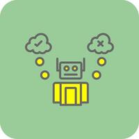 robot lleno amarillo icono vector