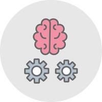 cerebro formación línea lleno ligero icono vector