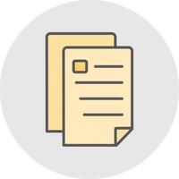 Document Line Filled Light Icon vector