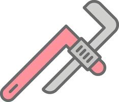 Pipe Wrench Line Filled Light Icon vector