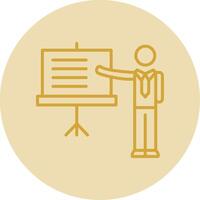 Training Line Yellow Circle Icon vector