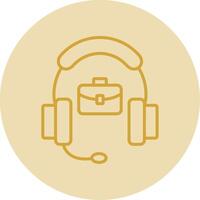 Support Line Yellow Circle Icon vector