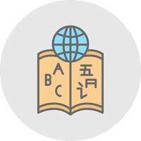 Linguistics Line Filled Light Icon vector