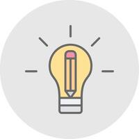 Knowledge Is Power Line Filled Light Icon vector