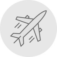 Plane Line Filled Light Icon vector