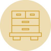 Drawers Line Yellow Circle Icon vector