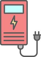 Electric Station Line Filled Light Icon vector