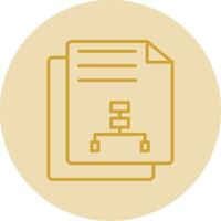 Document Line Yellow Circle Icon vector