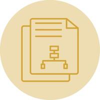 Document Line Yellow Circle Icon vector