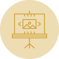 Slideshow Line Yellow Circle Icon vector