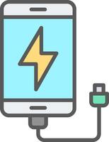 Charging Line Filled Light Icon vector