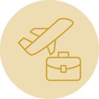 Business Trip Line Yellow Circle Icon vector