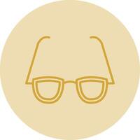 Glasses Line Yellow Circle Icon vector