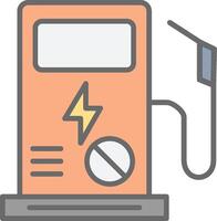 Fuel Station Line Filled Light Icon vector