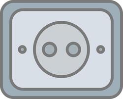 Socket Line Filled Light Icon vector