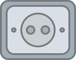 Socket Line Filled Light Icon vector