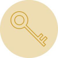 Key Line Yellow Circle Icon vector