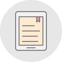 E-Book Line Filled Light Icon vector