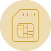 Sd Card Line Yellow Circle Icon vector