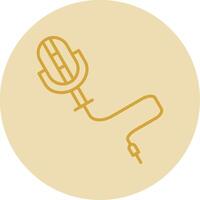micrófono línea amarillo circulo icono vector