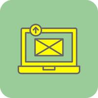 Sending Email Filled Yellow Icon vector