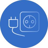 Plug And Socket Flat Bubble Icon vector