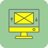 Email Filled Yellow Icon vector