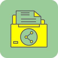 Sharing File Filled Yellow Icon vector