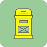 Postbox Filled Yellow Icon vector