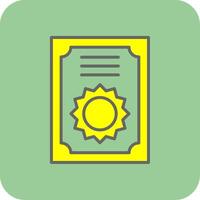 certificado lleno amarillo icono vector