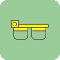 inteligente lentes lleno amarillo icono vector
