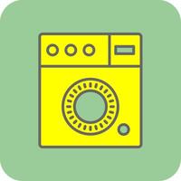 Washing Machine Filled Yellow Icon vector