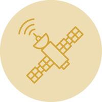 Satellite Line Yellow Circle Icon vector