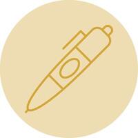 Pen Line Yellow Circle Icon vector