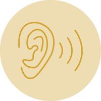 Ear Line Yellow Circle Icon vector