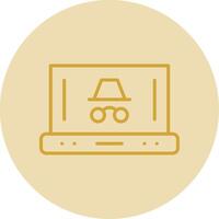 Spy Line Yellow Circle Icon vector