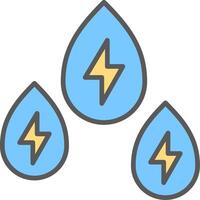 Hydro Power Line Filled Light Icon vector