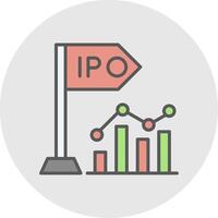 Initial Public Offering Line Filled Light Icon vector