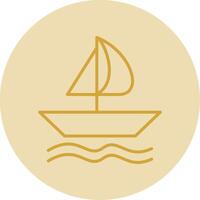 Sailing Line Yellow Circle Icon vector