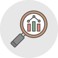 Market Research Line Filled Light Icon vector