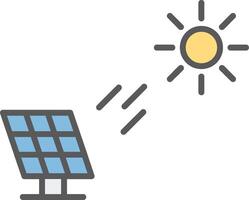 Solar Power Line Filled Light Icon vector