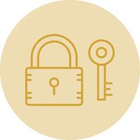 Lock Line Yellow Circle Icon vector