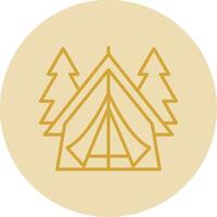 Tent Line Yellow Circle Icon vector