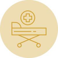 Stretcher Line Yellow Circle Icon vector