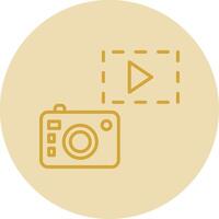 Camera Line Yellow Circle Icon vector