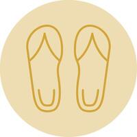 sandalias línea amarillo circulo icono vector
