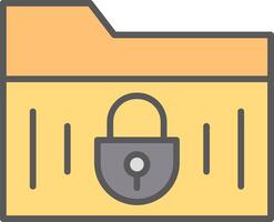 Secure Folder Line Filled Light Icon vector